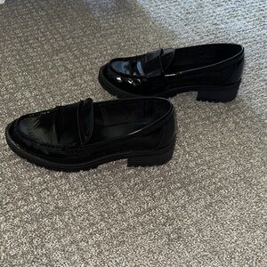 Women’s Black Patent Leather Penny Loafers